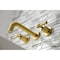 Kingston Brass KS8127ML Milano 2-Handle 8" Wall Mount Bathroom Faucet, Brushed Brass KS8127ML - alternate 3